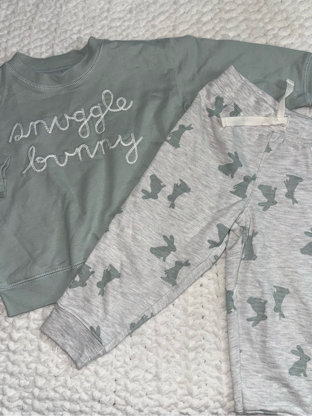 Kids Two-Piece Green Bunny Set